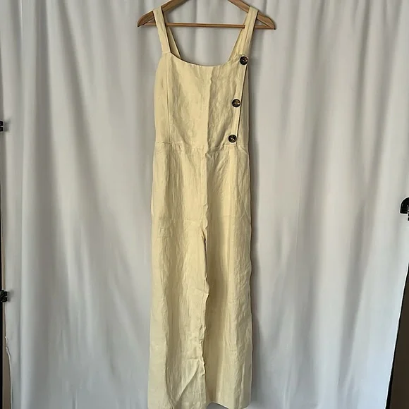Faithfull the Brand NWT Cream Sainte Marie Pants Jumpsuit **Size 6**🌸🌸 - Picture 3 of 7